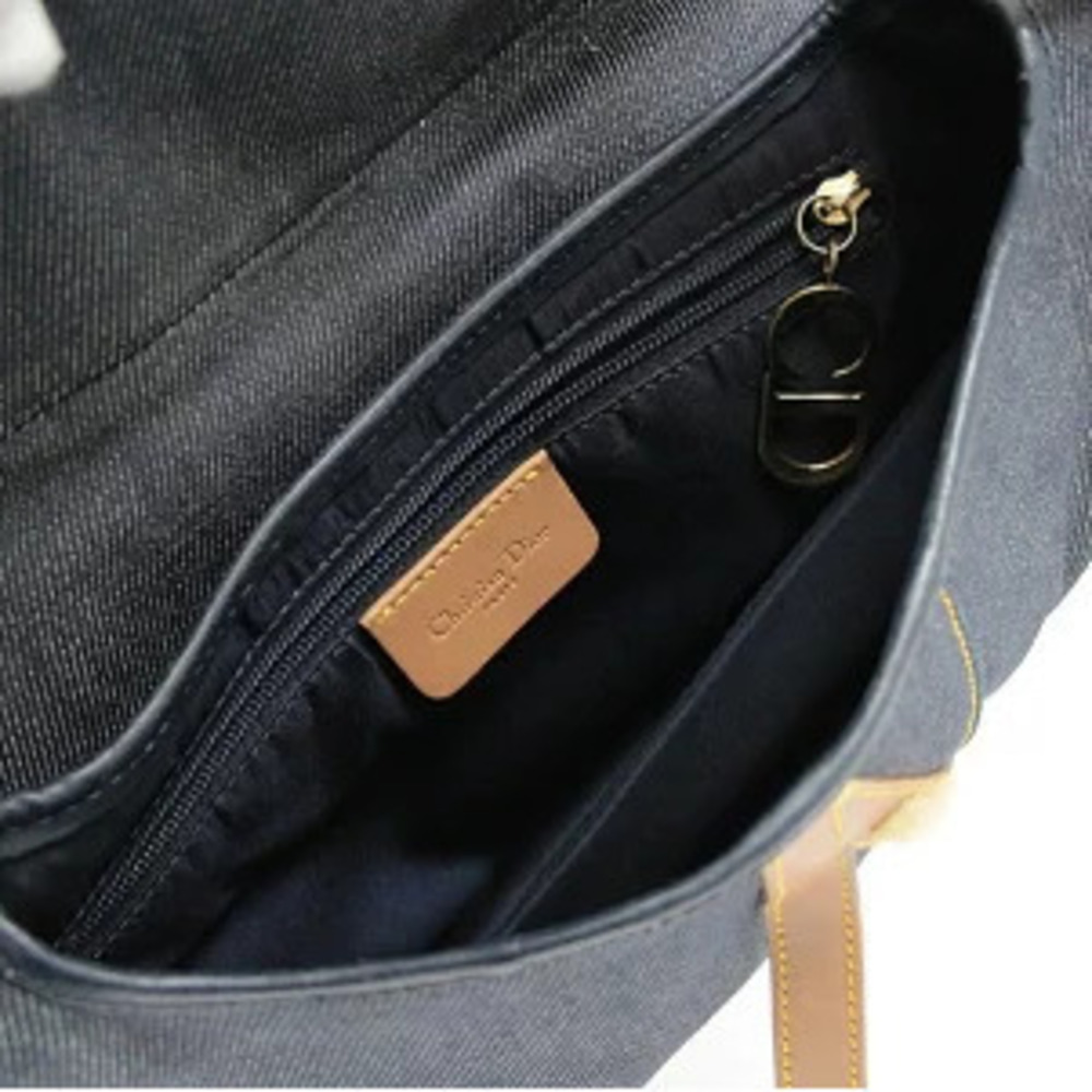 Christian Dior Saddle Bag One Shoulder Hobo Denim Indigo Blue - Picture 4 of 6